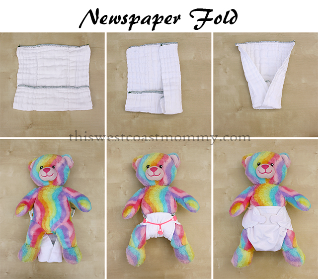 Cloth diaper fold, the newspaper