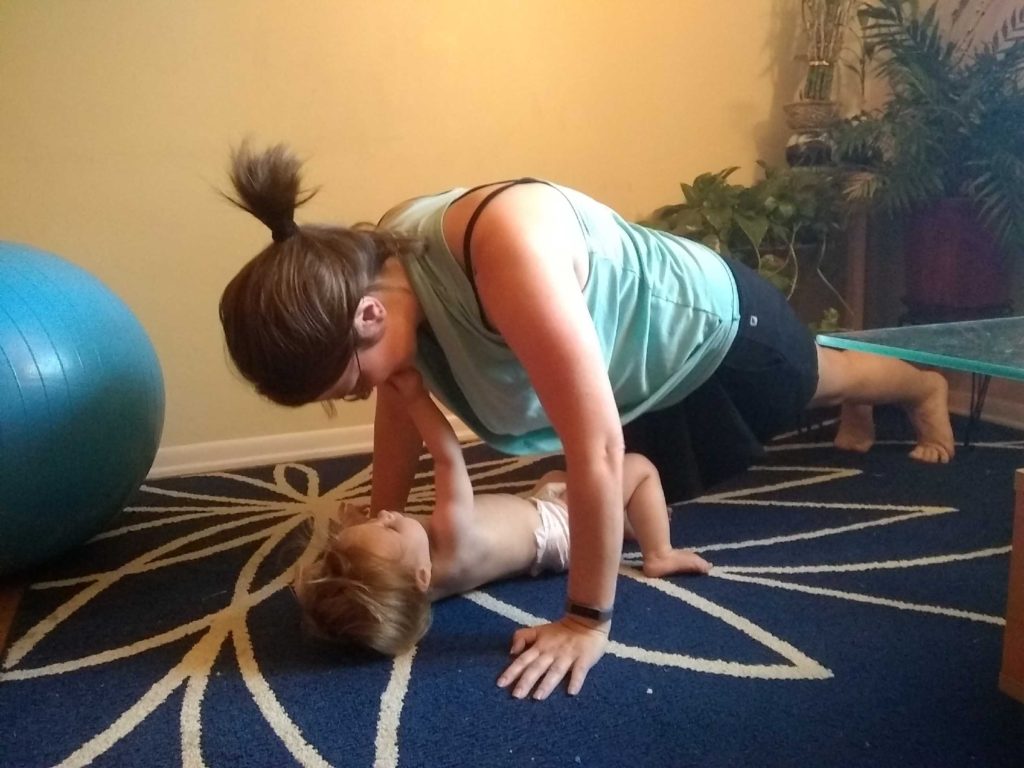 Baby workout push up step 1