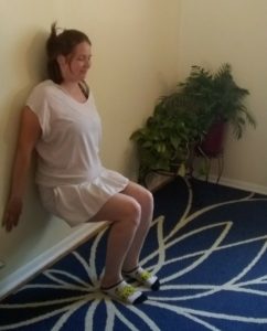 Pelvic exercise, wall sit